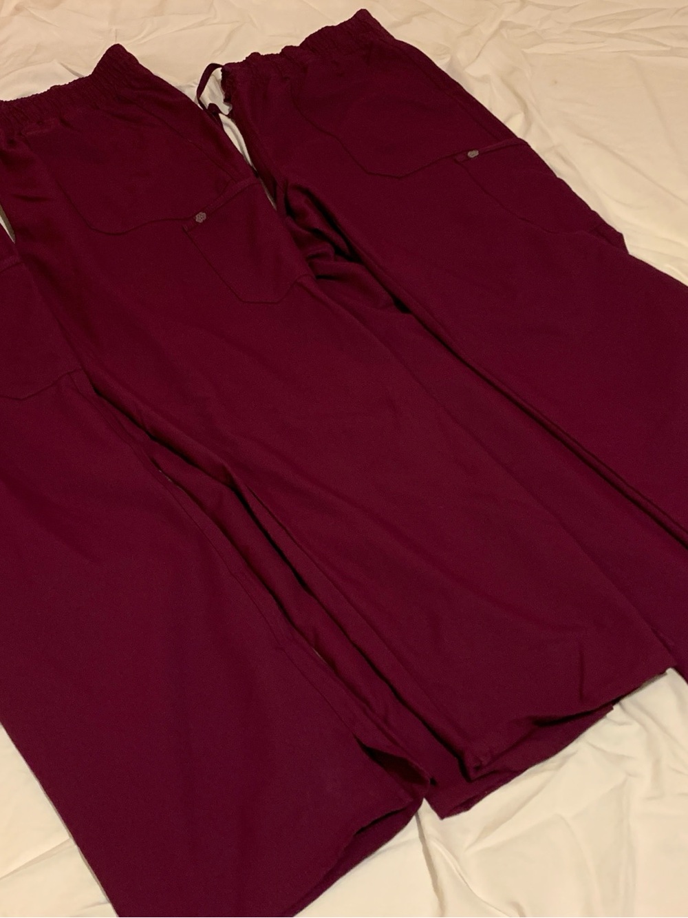 Set of 3 Zavaté Studio Straight Leg Scrub Pants Wine Size L 3063